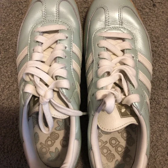 adidas gazelle silver green womens Butter Sky Ribbon Sneaker